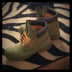 Green timbaland boots